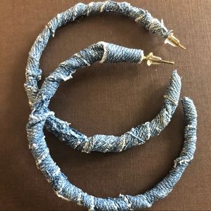 Denim Hoop Earrings
